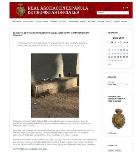 Página de la web de la RAECO sobre el vandalismo en San Francisco (Foto TA)